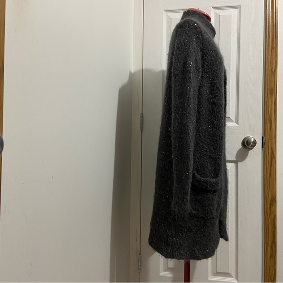 Tommy Bahama women grey Alpaca, Mohair, Wool blend open front cardigan. Size M. - Picture 3 of 9